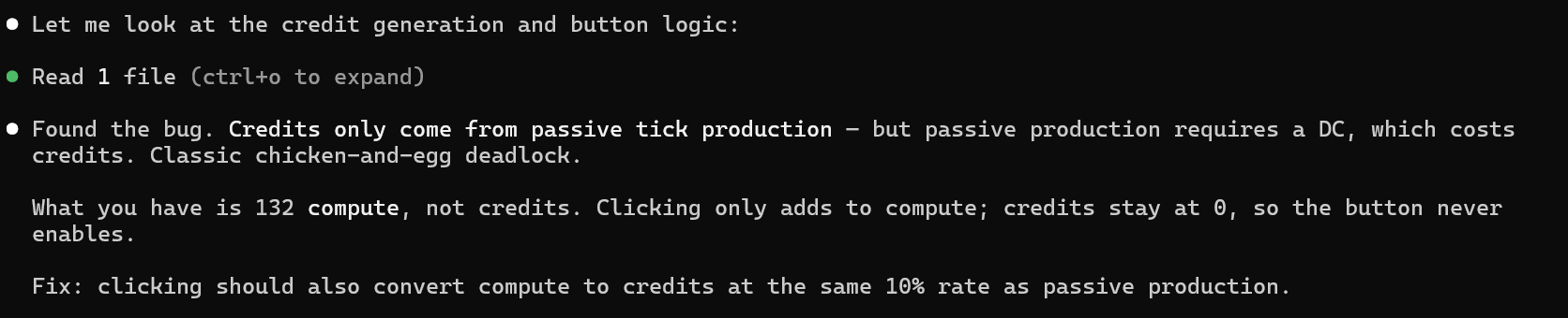 Terminal diagnosis of the credits deadlock bug