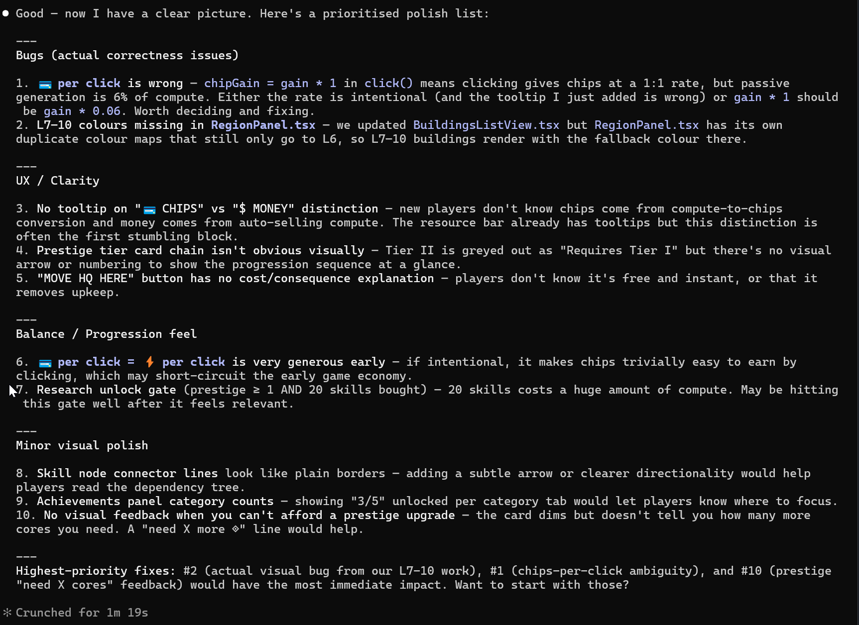 Terminal polish list